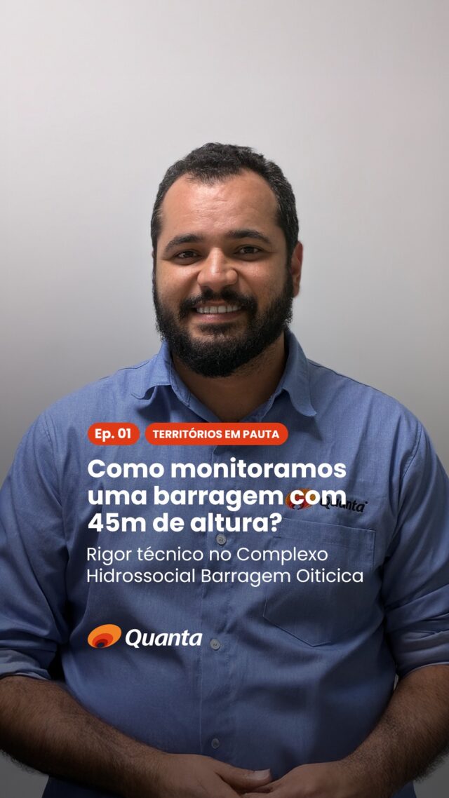 O Complexo Hidrossocial Barragem Oiticica, além de ser o segundo maior reservatório do Rio Grande do Norte, é também uma infraestrutura vital para a segurança hídrica e o desenvolvimento das Agrovilas e comunidades do entorno.

Neste primeiro vídeo da série “Territórios em Pauta”, Italcy, Engenheiro Civil da Quanta, detalha como unimos a robustez da engenharia civil a tecnologias de ponta. Através do uso de drones para diagnósticos em áreas de difícil acesso e da automação de instrumentos para leitura de dados em tempo real, garantimos um monitoramento contínuo e preciso da estrutura.

Na Quanta, a segurança de barragens é tratada com rigor técnico, assegurando que o desenvolvimento econômico e o bem-estar social caminhem lado a lado.

Dê o play e confira como a tecnologia atua a favor do território. ▶️

#QuantaConsultoria #ComplexoOiticica #SegurançaDeBarragens #EngenhariaAmbiental #Monitoramento #Tecnologia #RioGrandeDoNorte