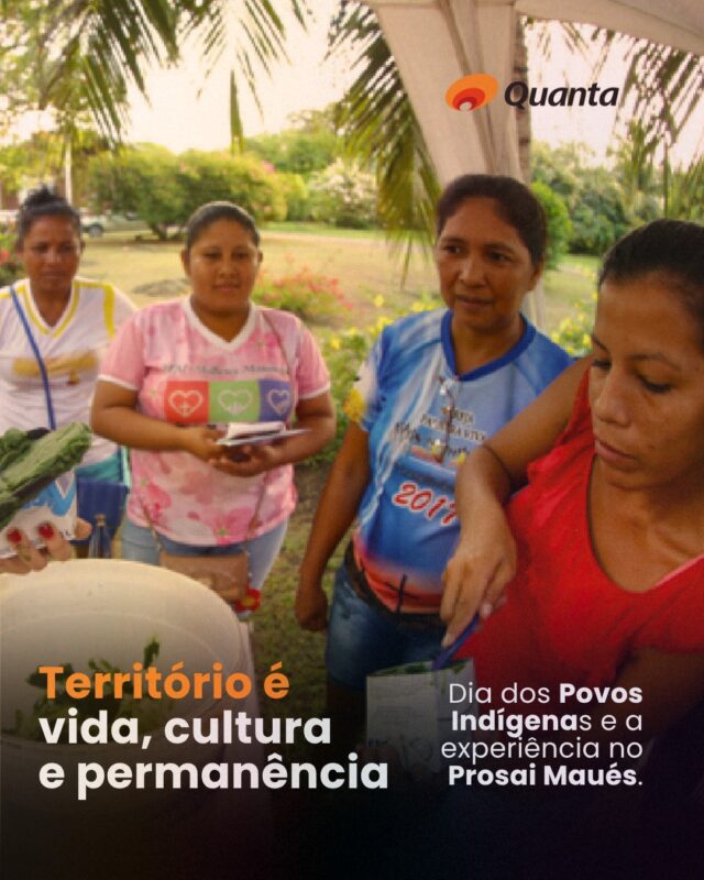 19 de abril - Dia dos Povos Indígenas 🌿

Os territórios e as comunidades indígenas guardam modos de vida, saberes e histórias que permanecem vivos no tempo.

Entre 2017 e 2019, a Quanta participou do Programa de Saneamento Integrado de Maués - PROSAI Maués, em um contexto amazônico reconhecido por sua diversidade social, ambiental e cultural, em diálogo com comunidades indígenas e suas dinâmicas.

A experiência reafirma que atuar junto a comunidades originárias pede escuta ativa, respeito e compromisso com modos de vida que já existem ali. Pede compreender que território vai além do espaço físico: é pertencimento, memória, resistência e cuidado.

Falar de infraestrutura também é falar de água, saúde e dignidade, com atenção às realidades e aos saberes presentes em cada lugar.

E que respeitar territórios, passa justamente por reconhecer quem sempre esteve nele.

👉 Acesse nosso portfólio e conheça mais sobre o projeto.

Fotos: UGPE/Governo do Amazonas