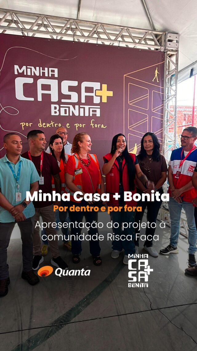 Já estamos no Risca Faca, em Inoã, Maricá-RJ.

O projeto Minha Casa + Bonita — por dentro e por fora segue no território, com escuta, presença técnica e diálogo com os moradores.

Com a comunidade no centro, cada etapa é construída a partir das necessidades reais de quem vive o lugar: das casas às ruas, dos reparos prioritários ao acompanhamento técnico-social.

A iniciativa prevê intervenções em até 100 unidades habitacionais, com foco em melhorias de banheiros, recuperação de fachadas e qualificação urbana integrada.

A Quanta atua no gerenciamento e na supervisão do projeto, coordenando também o trabalho técnico-social no território por meio de equipes interdisciplinares e de um escritório local de atendimento.

É um processo feito de participação, escuta e ação, acompanhando de perto as famílias e transformando planejamento urbano em cuidado com o território.

#QuantaConsultoria  #Marica #RiscaFaca #HabitaçãoSocial #InfraestruturaUrbana