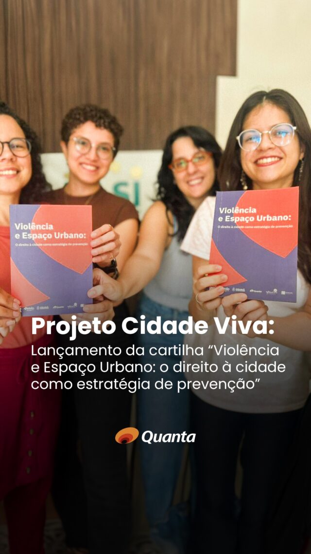 Planejar territórios seguros é compreender que a segurança cidadã e o desenho urbano caminham juntos. A Quanta esteve no auditório da Casa Civil do Ceará para o seminário “Política Urbana e Territórios Seguros”, a convite do Programa Integrado de Prevenção e Redução da Violência (PReVio). O grande destaque do dia foi o lançamento oficial da cartilha “Violência e Espaço Urbano: o direito à cidade como estratégia de prevenção”. A publicação traduz a nossa visão de que o território é parte viva das estratégias de prevenção, reunindo as metodologias participativas que aplicamos em campo. Como destacaram nossas coordenadoras Raquel Morano e Juliana De Boni no vídeo, ver esse trabalho construído a muitas mãos, unindo a equipe Quanta à técnicos municipais e as comunidades, virar uma ferramenta prática de democratização da informação é o que valida o verdadeiro papel do urbanismo social. Confira a cartilha completa em nosso site. Link na bio. #QuantaConsultoria #ProjetoCidadeViva #DireitoÀCidade #TerritóriosSeguros #UrbanismoSocial
