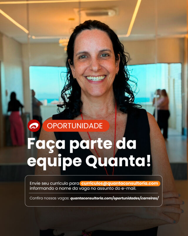 A Quanta está com oportunidades abertas para profissionais de Engenharia e Biblioteconomia no Sudeste. Buscamos profissionais que queiram fazer parte de projetos relevantes, trabalhar em conjunto com diferentes áreas e transformar conhecimento técnico em soluções que geram impacto. Se você está buscando novos desafios e quer construir sua trajetória com a gente, confira as oportunidades disponíveis e candidate-se pelo nosso site ou envie um e-mail com o nome da vaga no assunto. #Vagas #VagasEngenharia #Oportunidades #Carreiras #QuantaConsultoria