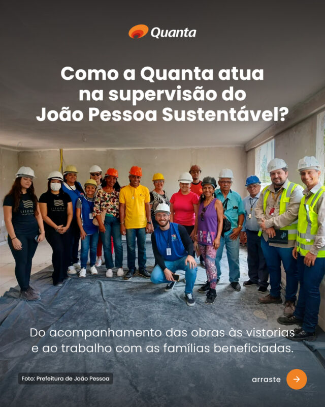 Uma transformação urbana precisa considerar não apenas os espaços que serão construídos, mas também as histórias e relações que já existem em cada território.

No Programa João Pessoa Sustentável, a participação das comunidades faz parte desse processo, desde o diálogo com lideranças até as visitas e vistorias das futuras moradias.

A atuação da Quanta acompanha essa transformação com uma abordagem multidisciplinar, conectando decisões técnicas às necessidades de quem vive na cidade.

Conheça mais sobre o projeto e suas diferentes frentes de atuação no conteúdo completo disponível em nosso site.

#Quanta #JoãoPessoaSustentável #TransformaçãoUrbana #DesenvolvimentoSustentável #ParticipaçãoSocial